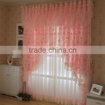 Latest fancy curtain designs ruffled lace curtains for girls room