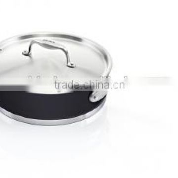stainless steel straight shape color painting frypan with metal lid