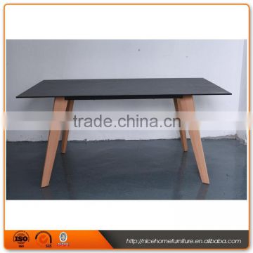 2016 Best Quality wooden dining room table with tempered glass