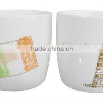 2013 ceramic mug with handle and plastic cup with handle