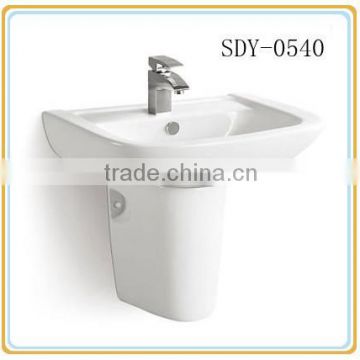 24 inch bathroom wash sink ceramic half pedestal basin