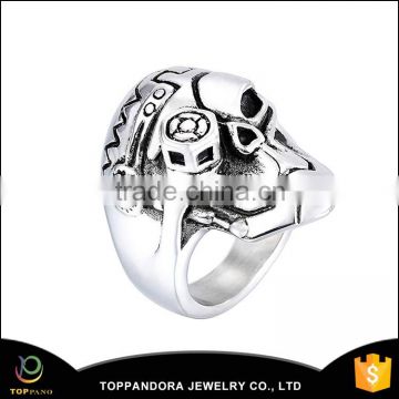 new design stainless steel special shiny silver skull ring