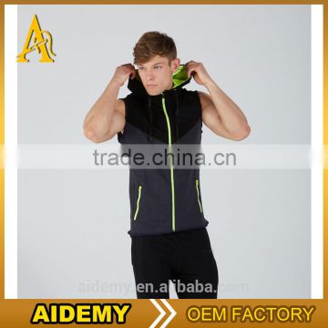 wholesale full zip sleeveless hoodie colorful gym hoodies men athletic wear