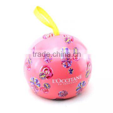 sweet tin ball gift box for kids,lovely candy tin box,creative candy tin cans