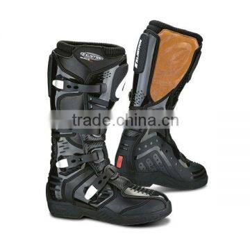 Hi-tech microfiber leather motorcycle black boots