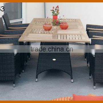 Wood Dining Table Set WIth Rattan Chair