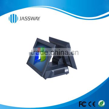 Unique fanless design pos system with capcative touch screen for supermarket