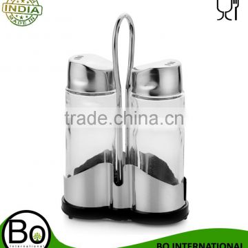 Stainless steel Silver Shaker With Stand Sana Salt And Pepper Set of 2