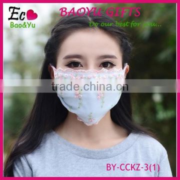 Hot selling fashion summer sunscreen mask/anti-dust lace flu face respirator for women