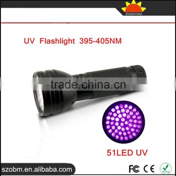 New arrival OEM 51 LED 395nm UV LED Flashlight Purple/Black Light Torch ---- UV Flashlight For Money Detector