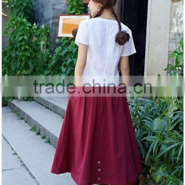 New Arrivals Fashion Women Casual Long Skirts Single-Breasted for Autumn