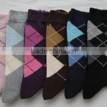 2016 argyle cotton socks for women wholesale socks