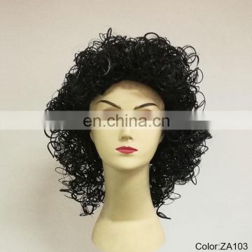Party humid curly short black wigs P-W249