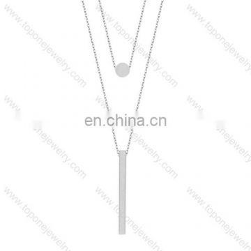 fashion trends stainless steel long thin double chain layered necklace
