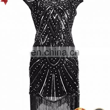 BestDance 1920s Gastby Party Dress Diamond Sequined Charleston Fringed Flapper Dress