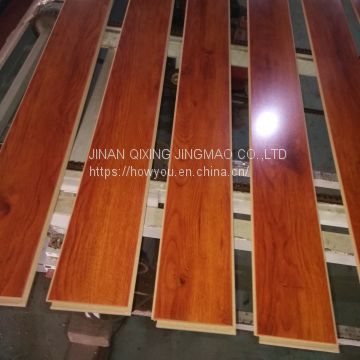 Beveled edge wax 8mm laminated wood flooring with cheap price