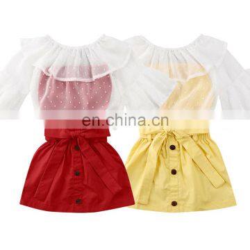 2020 Baby Summer Clothing 1-6Y Infant Kids Bbay Girl 3Pcs Set Crops Tops Chiffon Shirt Skirt Limpid Girl Outfits