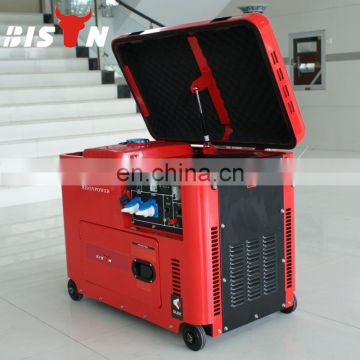 BISON CHINA TaiZhou 6.5kw Silent Type ISO9001 CE Man Diesel Generator