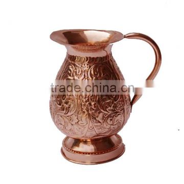 INDIAN COPPER JUG WATER COPPER STEEL JUG SAGA WATER JUG DIMPLED WATER PITCHER FROM INDIA WHOLESALE