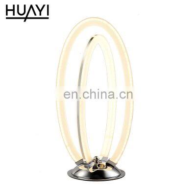 HUAYI LED Table Lamp Adjustable  Brightness, Luxury Modern Eye Protection Chrome Finish Table Lamp