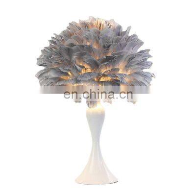 Modern Feather Table Lamp For Bedroom Bedside Lamps Creative Minimalist LED Night Light Warm Decor Lamps