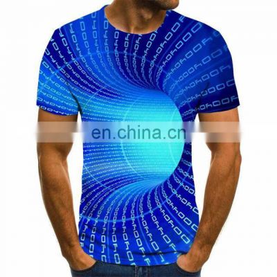 2022 100% polyester t shirt fitness hip hop oversized cotton 3d anime graphic stripe bleached tie dye