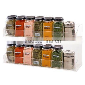 Clear Acrylic Wall Mounted Counter Top 2 Tier Spice Rack