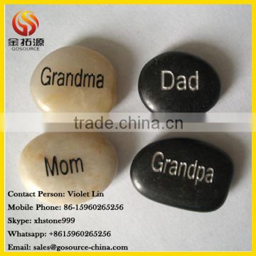Natural polished river stone engraved inspired words rocks                        
                                                Quality Choice