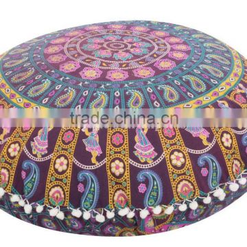 Large Indian Floor Pillows Mandala Tapestry Throw Cotton 32" Shams Boho Ethnic Decor Hippie Art