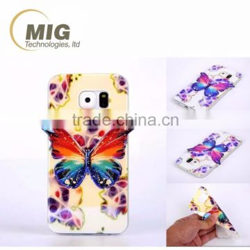Colorful 3D Blu ray Butterfly tpu Cell phone case For samsung s6 s6 edge/for iphone/for lg...