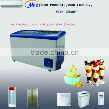 258L Sliding Curved Glass Door freezer /Ice Cream Freezer with CE