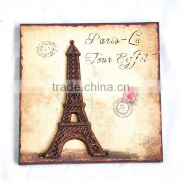 13A722 wholesale decorative vintage city style metal iron wall plaque