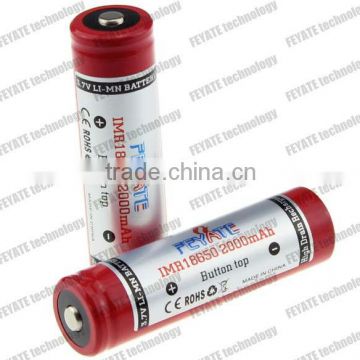 18650 Li-ion battery FEYATE IMR 18650 battery 3.7v 18650 2000mah 10C battery with button top