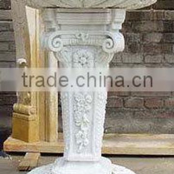 White marble stone plant hand carved sculpture for home garden No 48