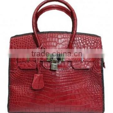 Crocodile leather handbag SCRH-033 , 100% natural leather ,luxuries hanbag for woman