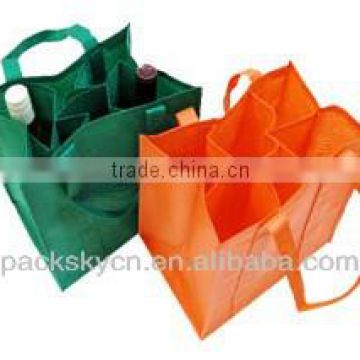 High quality !!! Recycle non-woven 6 pack wine bag
