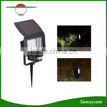 High Lumen Solar Garden Light PIR Motion Sensor LED Floodlight Path Lawn Lamp with Ground Spike