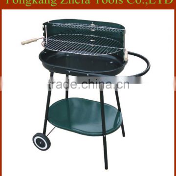 HW1069 Trolley Oval Grill adjustable mesh charcoal bbq grill