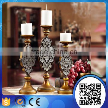 Hot selling antique resin candle holder set of home decoration candlesticks