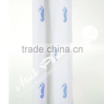 Curtains shower with embroidery 100% linen