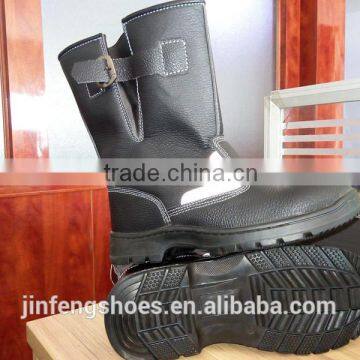 high cut industrial cheap workman's steel toe brand lightweight leather rubber/PU outsole safety boots