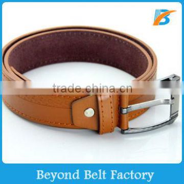 Beyond Men's Casual Tan Color 1-1/2" Wide Leather Jean Belt