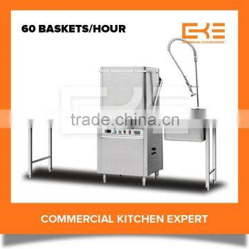 60 Baskets Per Hour Dish Washing Machine/Hood Type Mini Dishwasher/Free Standing Plate Washing Machine