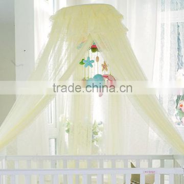 Baby mosquito net with romantic lace yellow mosquito net