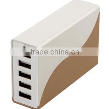 Multiple Universal Portable 5 USB port Charger with IQ chip, 5V 12A CE, UL, FCC, ROHS approved