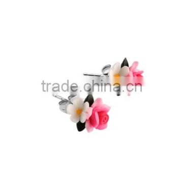 2016 hot sale 316L surgical stainless steel flower ear studs wholesale body piercing jewelry