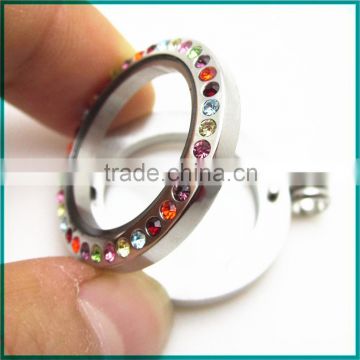 25mm Or 30mm Round Shape Stainless Steel Glass Window Floating Locket