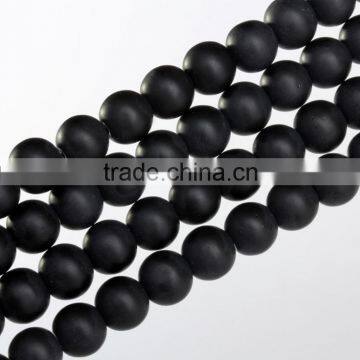 2016 hot sale amazon Diy jewelry necklace bracelet 4MM 6MM 8MM 10MM 12MM matte balck natural bead