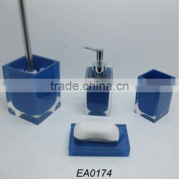 EA0174 doubled-walled square design bath accessories blue