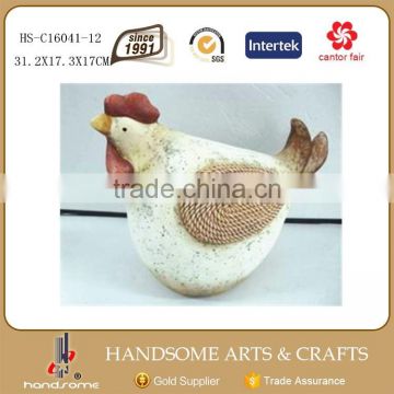12 Inch Ceramic Animals Rooster Figurines for Home and Garden Decoration